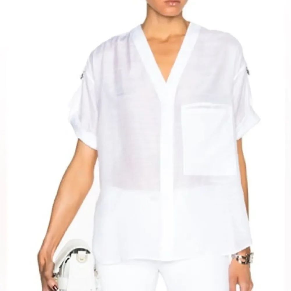 Helmut Lang NWT Blend Shirt with Adjustable Sleeves in Optic White Size Small